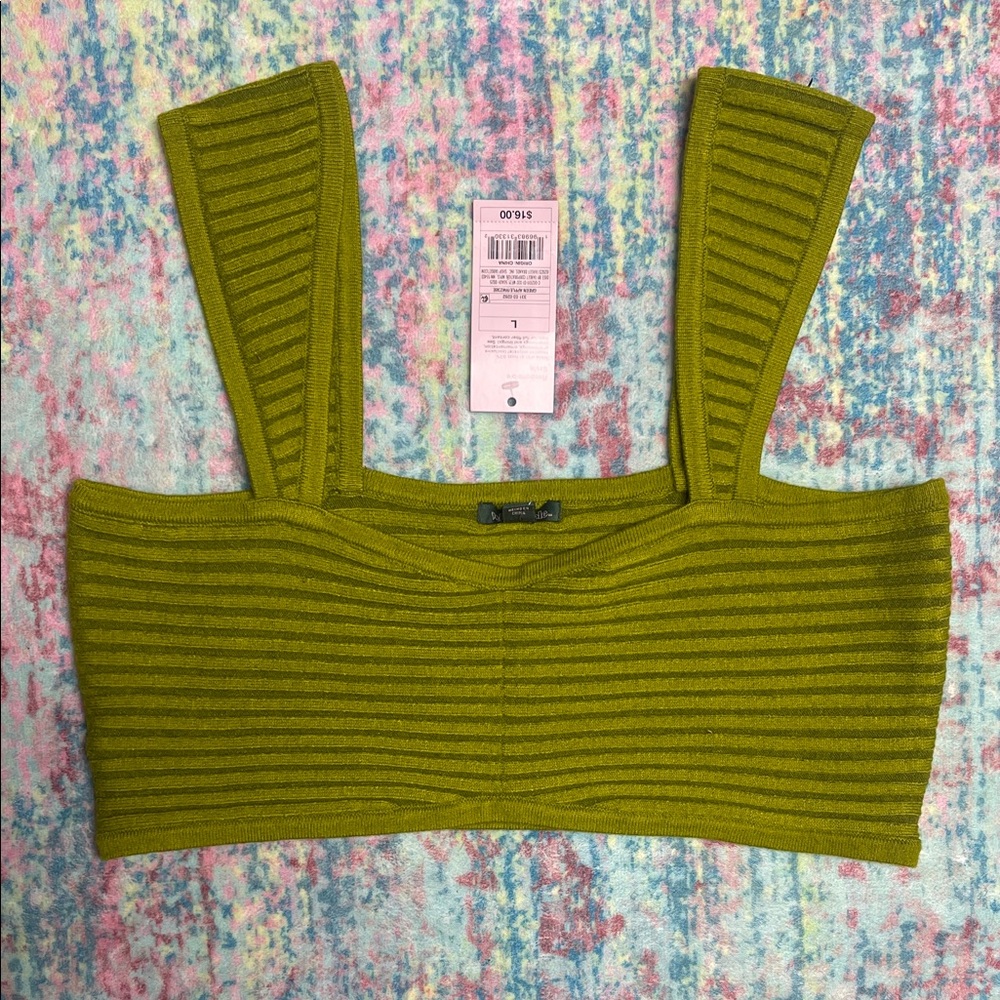💙NWT Wild Fable Olive Ribbed Crop Top